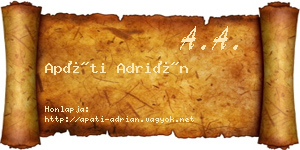 Apáti Adrián névjegykártya