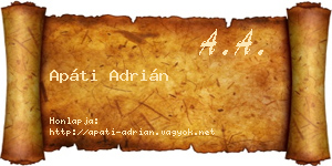 Apáti Adrián névjegykártya